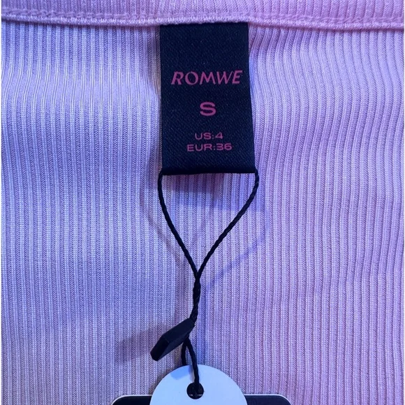 ROMWE Solid Ruched Ribbed Tee - Picture 4 of 4